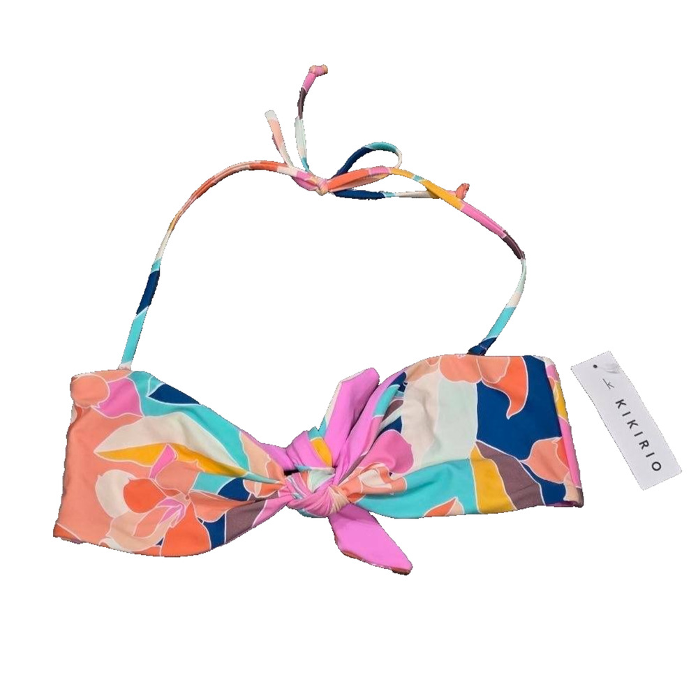 Kikirio Floral bikini top Y2K swim Large Multi A005156